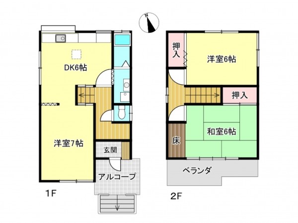 神戸市垂水区霞ケ丘、中古一戸建ての間取り画像です