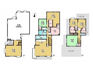 神戸市垂水区霞ケ丘、中古一戸建ての間取り画像です