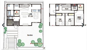 神戸市垂水区舞子坂、新築一戸建ての間取り画像です