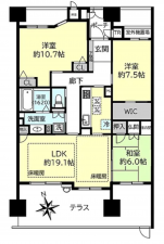 神戸市垂水区星陵台、マンションの間取り画像です