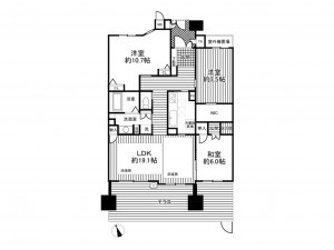 神戸市垂水区星陵台、マンションの間取り画像です