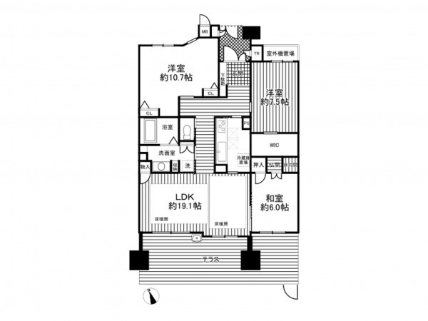 神戸市垂水区星陵台、マンションの間取り画像です