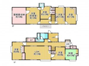 神戸市垂水区霞ケ丘、中古一戸建ての間取り画像です