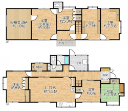 神戸市垂水区霞ケ丘、中古一戸建ての間取り画像です