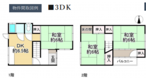 神戸市垂水区中道、収益物件/住宅の間取り画像です