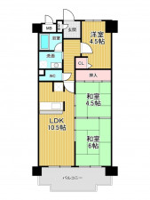 神戸市垂水区千代が丘、マンションの間取り画像です