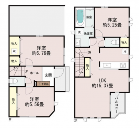 神戸市垂水区乙木、新築一戸建ての間取り画像です