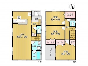 神戸市垂水区山手、中古一戸建ての間取り画像です