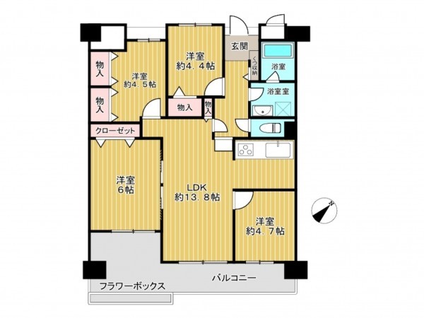 神戸市垂水区美山台、マンションの間取り画像です
