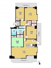 神戸市垂水区西舞子、マンションの間取り画像です