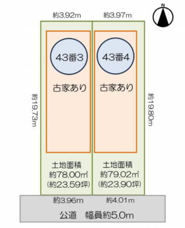 神戸市垂水区馬場通、土地の間取り画像です