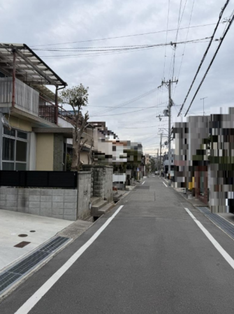 神戸市垂水区馬場通、土地の前面道路を含む現地写真画像です