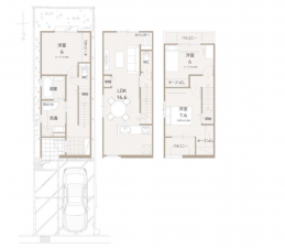 神戸市垂水区御霊町、新築一戸建ての間取り画像です