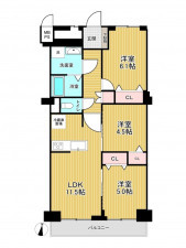 神戸市垂水区塩屋町、マンションの間取り画像です