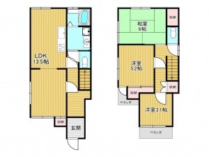 神戸市垂水区舞子坂、中古一戸建ての間取り画像です