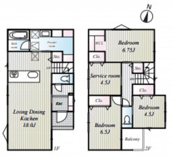 神戸市垂水区塩屋町、新築一戸建ての間取り画像です