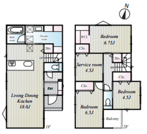 神戸市垂水区塩屋町、新築一戸建ての間取り画像です