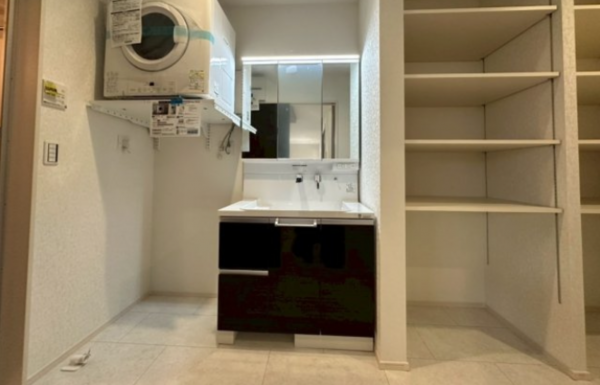 神戸市垂水区塩屋町、新築一戸建ての洗面画像です