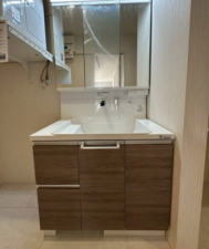 神戸市垂水区塩屋町、新築一戸建ての洗面画像です