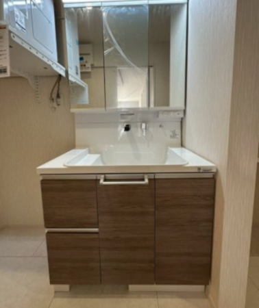 神戸市垂水区塩屋町、新築一戸建ての洗面画像です