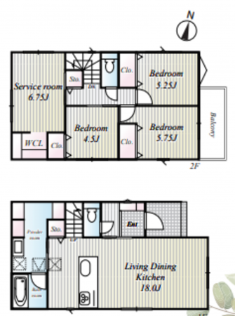 神戸市垂水区塩屋町、新築一戸建ての間取り画像です