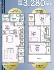 神戸市垂水区清水が丘、新築一戸建ての間取り画像です