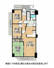 神戸市垂水区美山台、マンションの間取り画像です