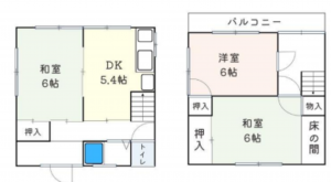 神戸市垂水区千代が丘、収益物件/住宅の間取り画像です