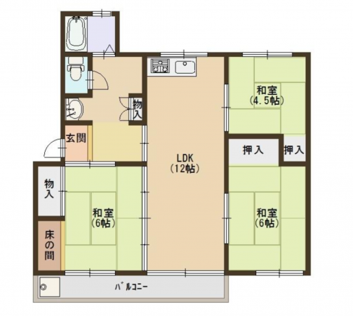 神戸市垂水区青山台、収益物件/マンションの間取り画像です