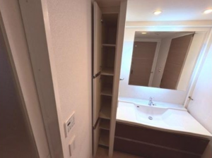 神戸市垂水区五色山、マンションの洗面画像です