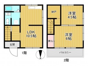 神戸市垂水区舞子台、中古一戸建ての間取り画像です