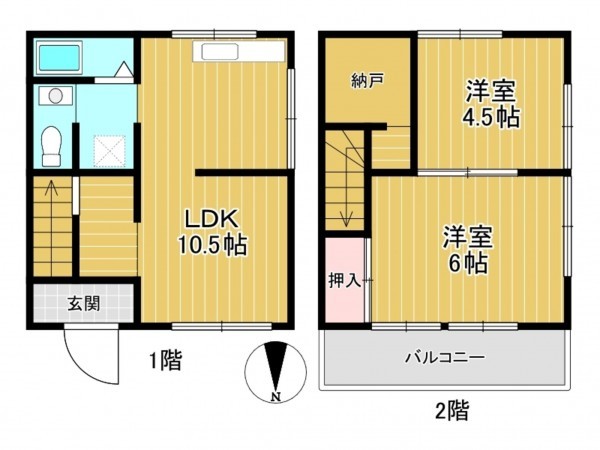 神戸市垂水区舞子台、中古一戸建ての間取り画像です