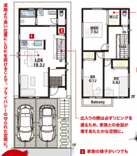 神戸市垂水区狩口台、新築一戸建ての間取り画像です
