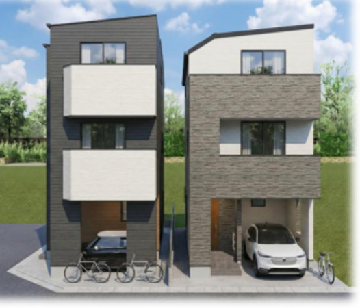 神戸市垂水区星陵台、新築一戸建ての完成予想図（外観）画像です