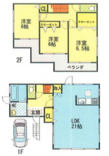 神戸市垂水区舞子坂、中古一戸建ての間取り画像です
