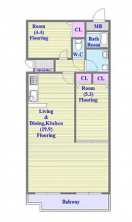 神戸市垂水区東垂水、収益物件/マンションの間取り画像です