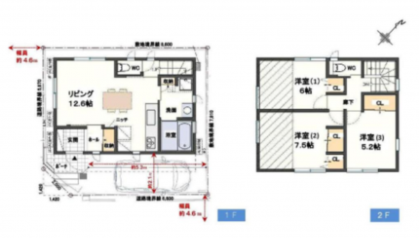神戸市垂水区高丸、新築一戸建ての間取り画像です