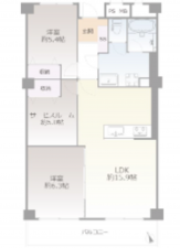 神戸市垂水区五色山、収益物件/マンションの間取り画像です