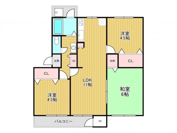 神戸市垂水区狩口台、マンションの間取り画像です
