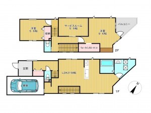 神戸市垂水区舞子坂、新築一戸建ての間取り画像です