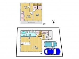 神戸市垂水区福田、新築一戸建ての間取り画像です