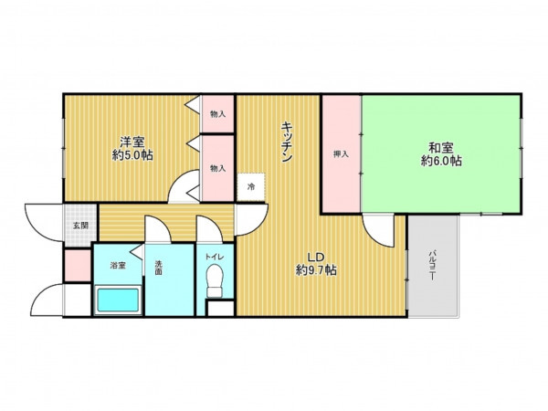 神戸市垂水区舞子坂、マンションの間取り画像です