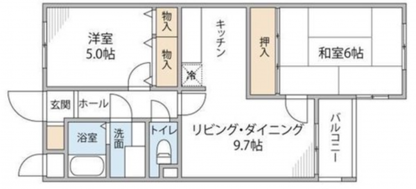 神戸市垂水区舞子坂、マンションの間取り画像です