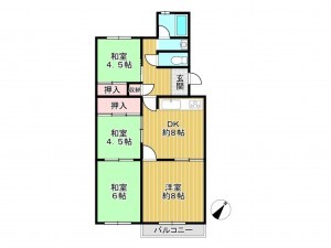 神戸市垂水区高丸、マンションの間取り画像です