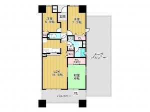 神戸市垂水区青山台、マンションの間取り画像です