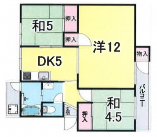 神戸市垂水区狩口台、マンションの間取り画像です