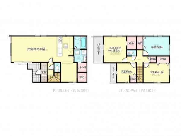 神戸市垂水区泉が丘、新築一戸建ての間取り画像です