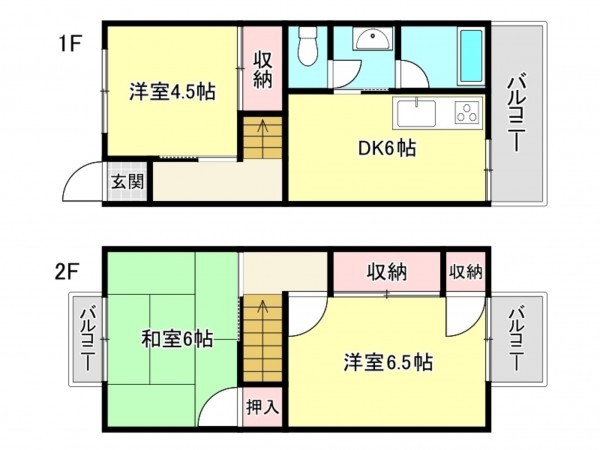 神戸市垂水区大町、収益物件/住宅の間取り画像です