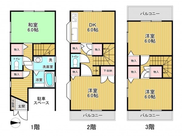 神戸市垂水区王居殿、中古一戸建ての間取り画像です