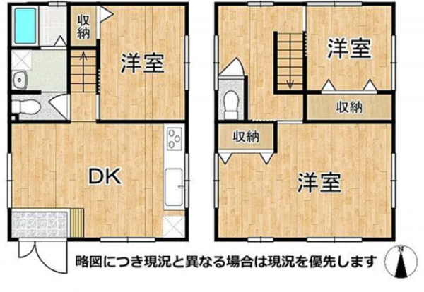 神戸市垂水区舞子台、中古一戸建ての間取り画像です